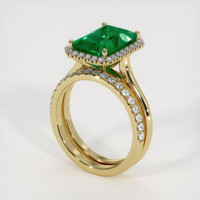 4.15 Ct. Emerald Ring, 18K Yellow Gold 2