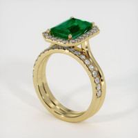 2.34 Ct. Emerald Ring, 18K Yellow Gold 2