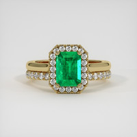 1.19 Ct. Emerald Ring, 18K Yellow Gold 1