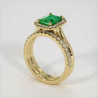 1.19 Ct. Emerald Ring, 18K Yellow Gold 2