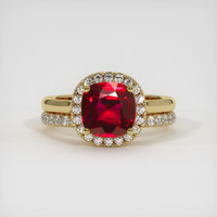 2.10 Ct. Ruby Ring, 18K Yellow Gold 1