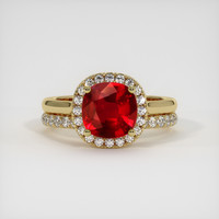 1.28 Ct. Ruby Ring, 18K Yellow Gold 1