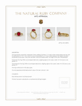 Ruby Ring 2.13 Ct., 18K Yellow Gold Appraisal