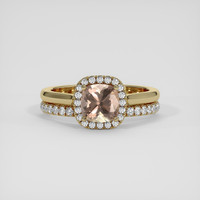 2.15 Ct. Pinkish Brown Sapphire Ring, 18K Yellow Gold 1