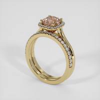 2.15 Ct. Pinkish Brown Sapphire Ring, 18K Yellow Gold 2