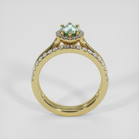 0.82 Ct. Bluish Green Sapphire Ring, 18K Yellow Gold 3