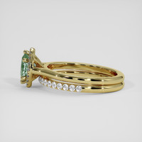 0.82 Ct. Bluish Green Sapphire Ring, 18K Yellow Gold 4