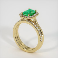 1.44 Ct. Emerald Ring, 18K Yellow Gold 2