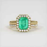 1.65 Ct. Emerald Ring, 18K Yellow Gold 1