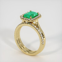 1.65 Ct. Emerald Ring, 18K Yellow Gold 2