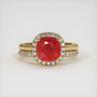 1.60 Ct. Ruby Ring, 18K Yellow Gold 1