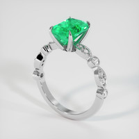 1.61 Ct. Emerald Ring, Platinum 950 2