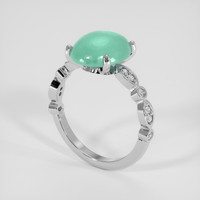 4.30 Ct. Greenish Blue Jade Ring, Platinum 950 2