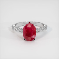 3.17 Ct. Ruby Ring, Platinum 950 1