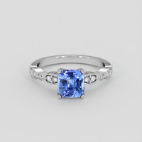 2.15 Ct. Blue Sapphire Ring, Platinum 950 1