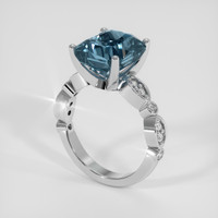 6.02 Ct. Greenish Blue Sapphire Ring, Platinum 950 2