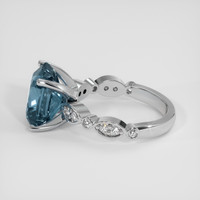 6.02 Ct. Greenish Blue Sapphire Ring, Platinum 950 4