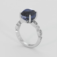 8.03 Ct. Greyish Blue Sapphire Ring, Platinum 950 2