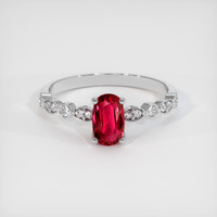 0.92 Ct. Ruby Ring, Platinum 950 1