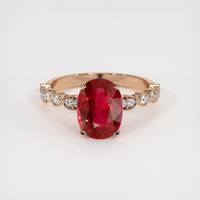 3.01 Ct. Ruby Ring, 14K Rose Gold 1