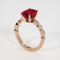 3.01 Ct. Ruby Ring, 14K Rose Gold 2
