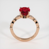 3.01 Ct. Ruby Ring, 14K Rose Gold 3