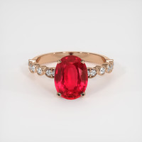 2.73 Ct. Ruby Ring, 14K Rose Gold 1