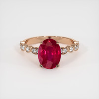 3.01 Ct. Ruby Ring, 14K Rose Gold 1