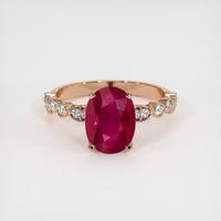 2.92 Ct. Ruby Ring, 14K Rose Gold 1