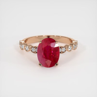 3.08 Ct. Ruby Ring, 14K Rose Gold 1