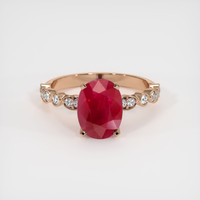 3.17 Ct. Ruby Ring, 14K Rose Gold 1