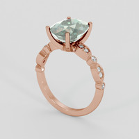 4.70 Ct. Bluish Green Sapphire Ring, 14K Rose Gold 2