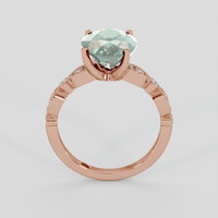 4.70 Ct. Bluish Green Sapphire Ring, 14K Rose Gold 3