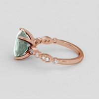 4.70 Ct. Bluish Green Sapphire Ring, 14K Rose Gold 4