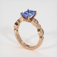2.00 Ct. Blue Sapphire Ring, 14K Rose Gold 2