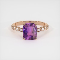 3.20 Ct. Purple Sapphire Ring, 14K Rose Gold 1