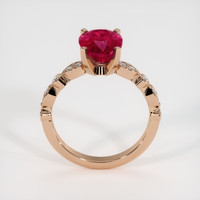 3.01 Ct. Ruby Ring, 18K Rose Gold 3