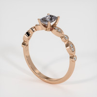 0.66 Ct. Grey Sapphire Ring, 18K Rose Gold 2