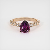 2.03 Ct. Pinkish Purple Sapphire Ring, 18K Rose Gold 1