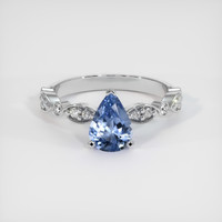 1.11 Ct. Blue Sapphire Ring, 10K White Gold 1