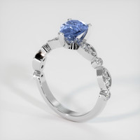 1.11 Ct. Blue Sapphire Ring, 10K White Gold 2