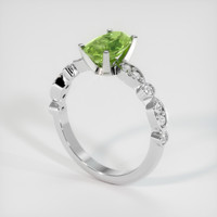 1.28 Ct. Green Tourmaline Ring, 10K White Gold 2
