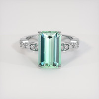 3.51 Ct. Bluish Green Tourmaline Ring, 10K White Gold 1