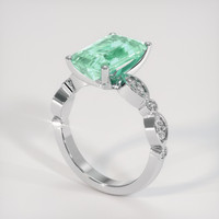3.51 Ct. Bluish Green Tourmaline Ring, 10K White Gold 2