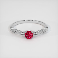 0.39 Ct. Pinkish Red Ruby Ring, 10K White Gold 1