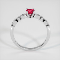 0.39 Ct. Pinkish Red Ruby Ring, 10K White Gold 3