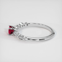 0.39 Ct. Pinkish Red Ruby Ring, 10K White Gold 4