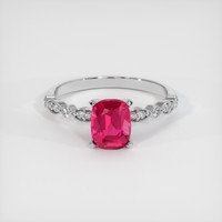 1.70 Ct. Pinkish Red Ruby Ring, 10K White Gold 1