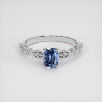 1.43 Ct. Greyish Blue Sapphire Ring, 10K White Gold 1