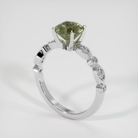 2.05 Ct. Brownish Green Sapphire Ring, 10K White Gold 2